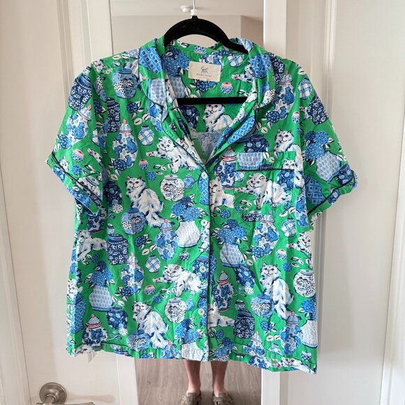 Printfresh Other - Printfresh Cat Pajama Set Size XL Color Blue Green